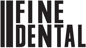 The image displays the logo for Fine Dental.